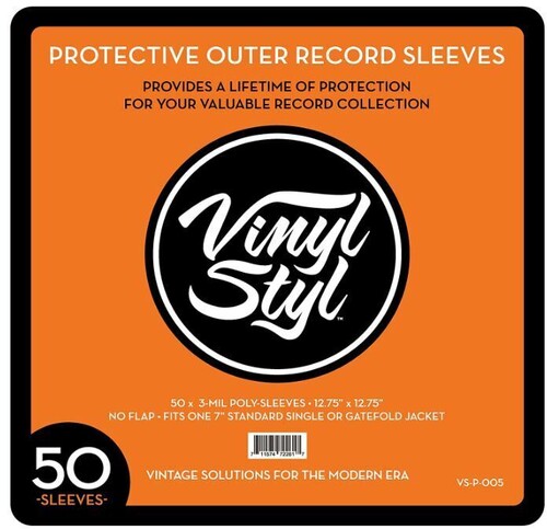 Vinyl Styl® 12 Inch Vinyl Record Outer Sleeve Polyethylene - 50 Count (Clear)