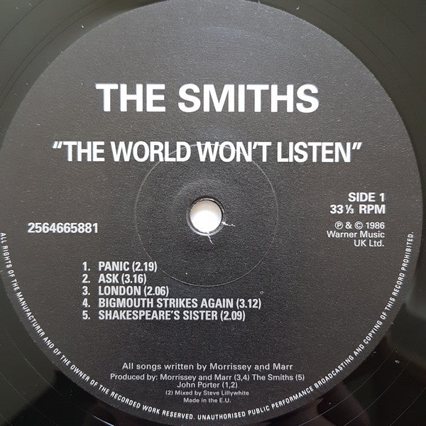 The Smiths : The World Won't Listen (2xLP, Comp, RE, 180)