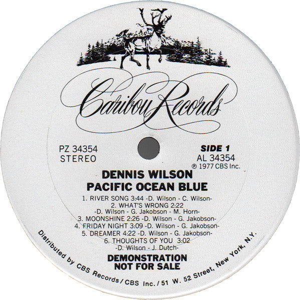 Dennis Wilson (2) : Pacific Ocean Blue (LP, Album, Promo, Ter)