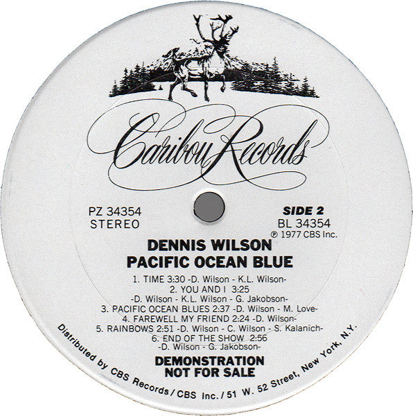 Dennis Wilson (2) : Pacific Ocean Blue (LP, Album, Promo, Ter)
