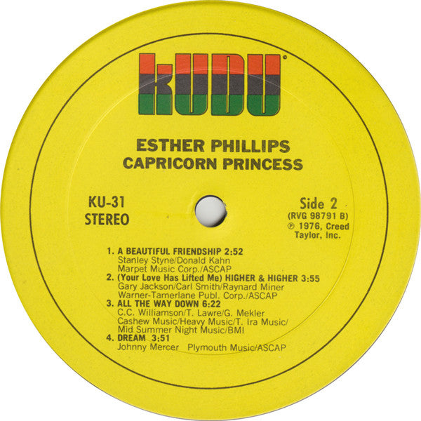 Esther Phillips : Capricorn Princess (LP, Album, San)
