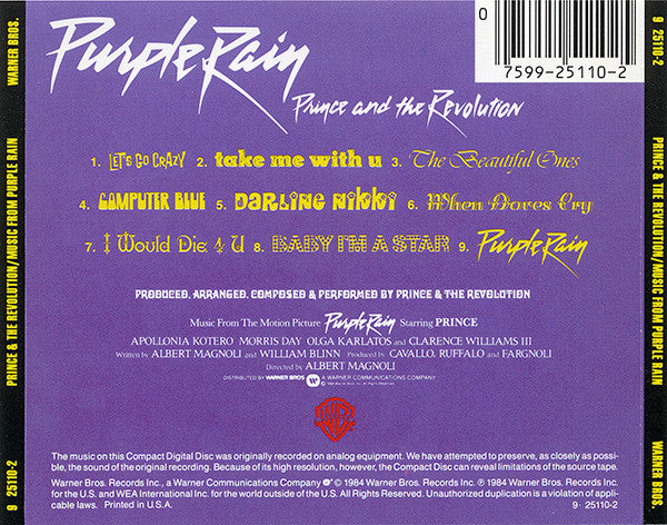 Prince And The Revolution : Purple Rain (CD, Album, RE)