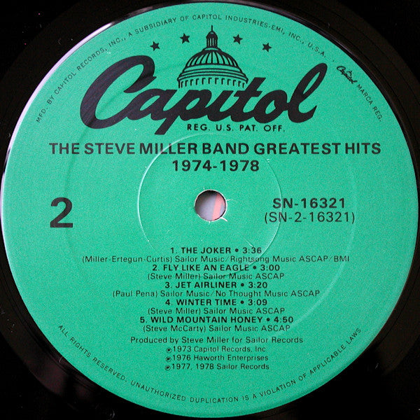 The Steve Miller Band* : Greatest Hits 1974-78 (LP, Comp, RE, Spe)
