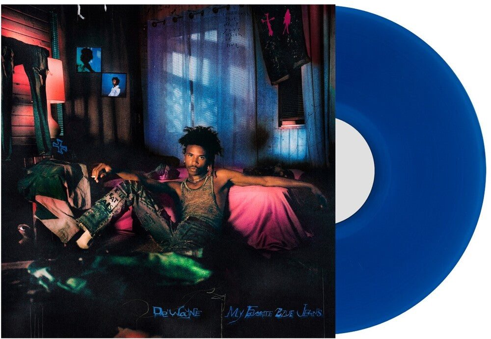 the album cover for DE'WAYNE - My Favorite Blue Jeans - Transparent Blue (Blue)