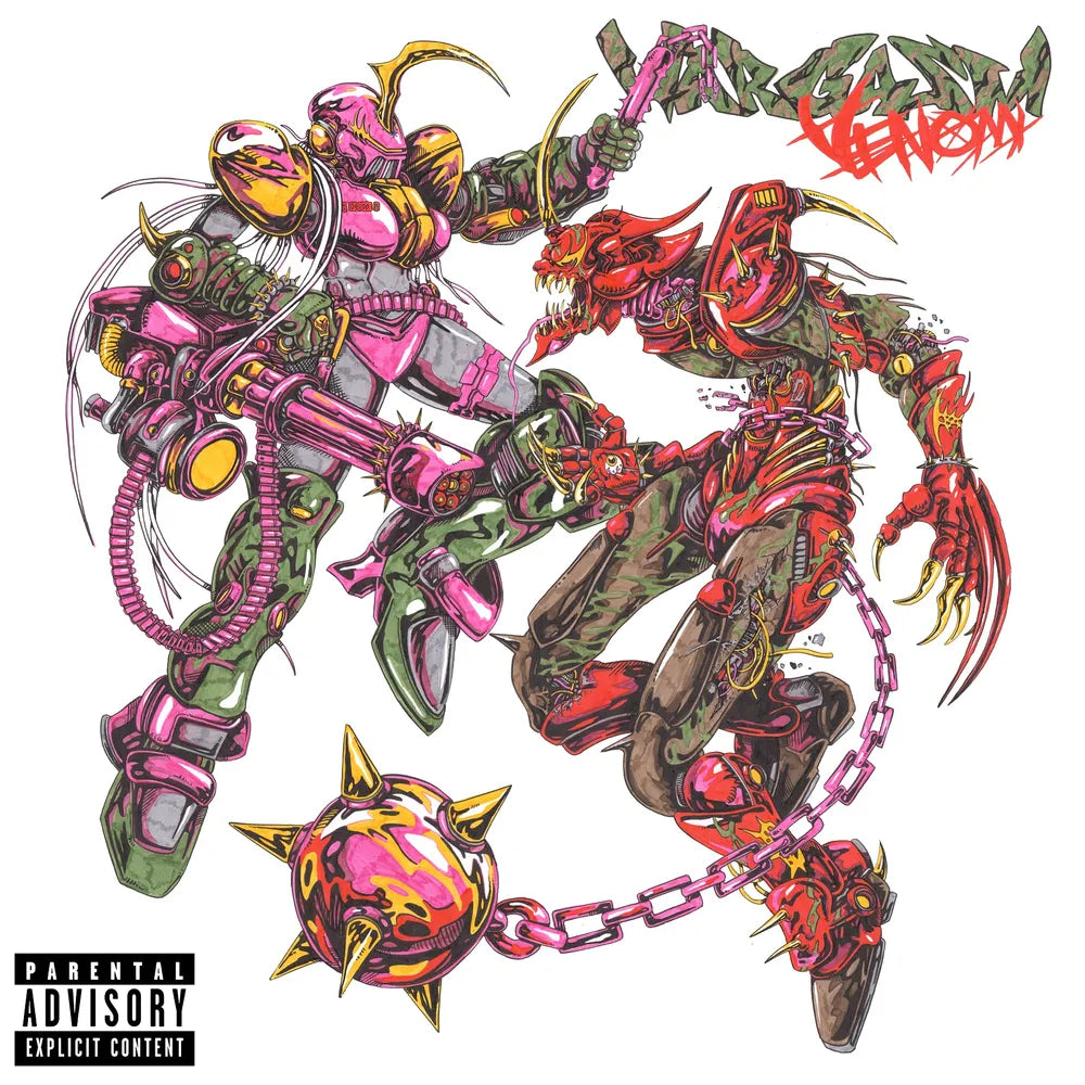 the album cover for Wargasm (UK) - Venom [Indie Exclusive Limited Edition Translucent Ruby LP]
