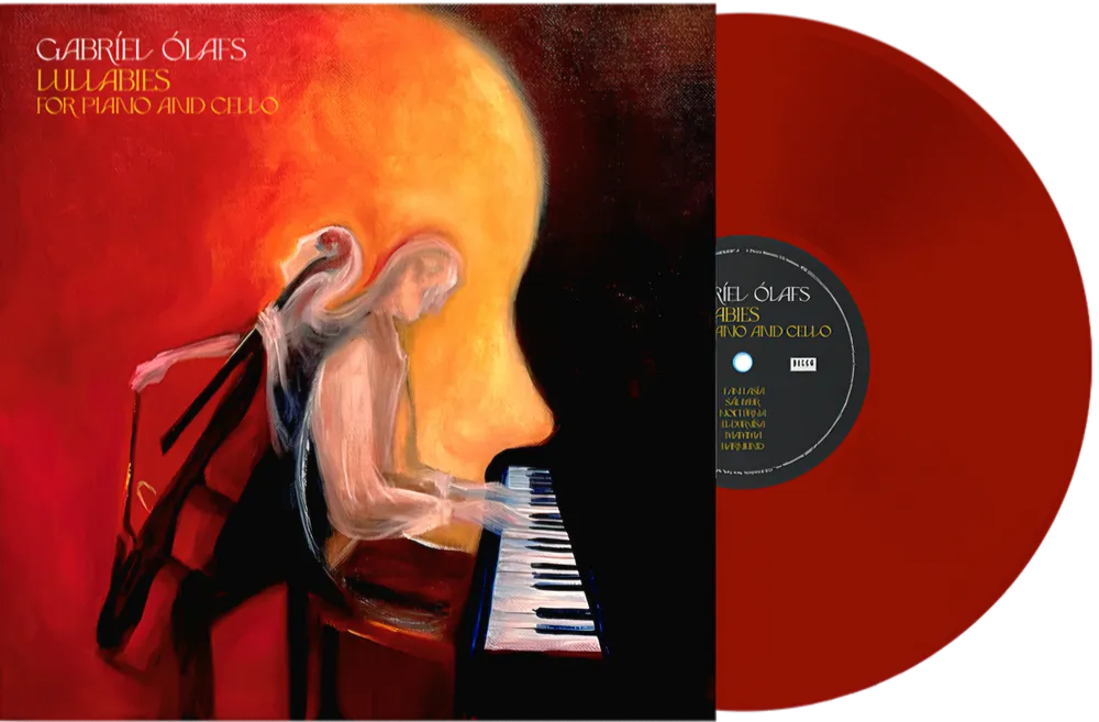 the album cover for Gabríel Ólafs - Lullabies For Piano & Cello [Translucent Ruby LP]