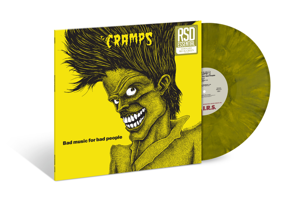 the album cover for The Cramps - Bad Music For Bad People [RSD Essentials Goo Goo Muck Green]