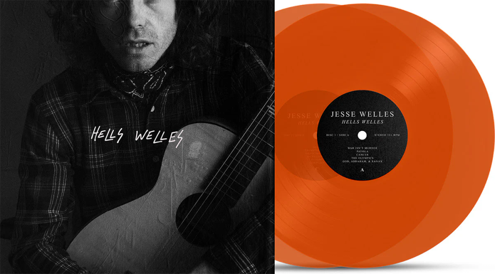 the album cover for Jesse Welles - Hells Welles [Clear Vinyl] (Org) [Indie Exclusive] (Lyrb)