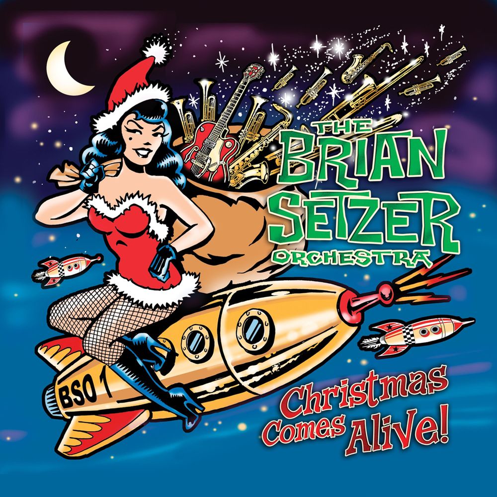 the album cover for Brian Setzer Orchestra - Christmas Comes Alive [RSD BF 2026]