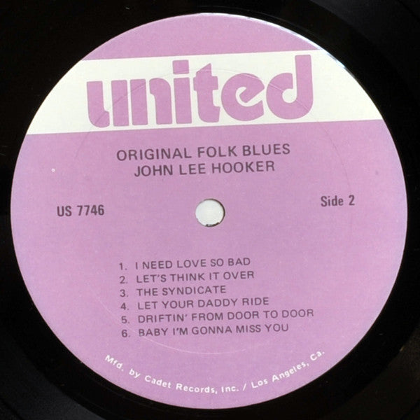 John Lee Hooker : Original Folk Blues (LP, Comp, RE)