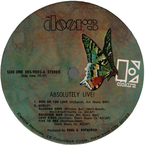 The Doors : Absolutely Live (2xLP, Album, Ter)