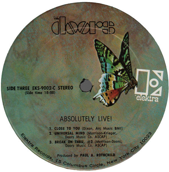 The Doors : Absolutely Live (2xLP, Album, Ter)