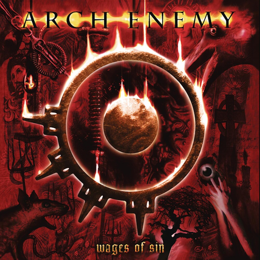 the album cover for Arch Enemy - Wages Of Sin [Clear Vinyl] [Limited Edition] (Red) [Reissue]