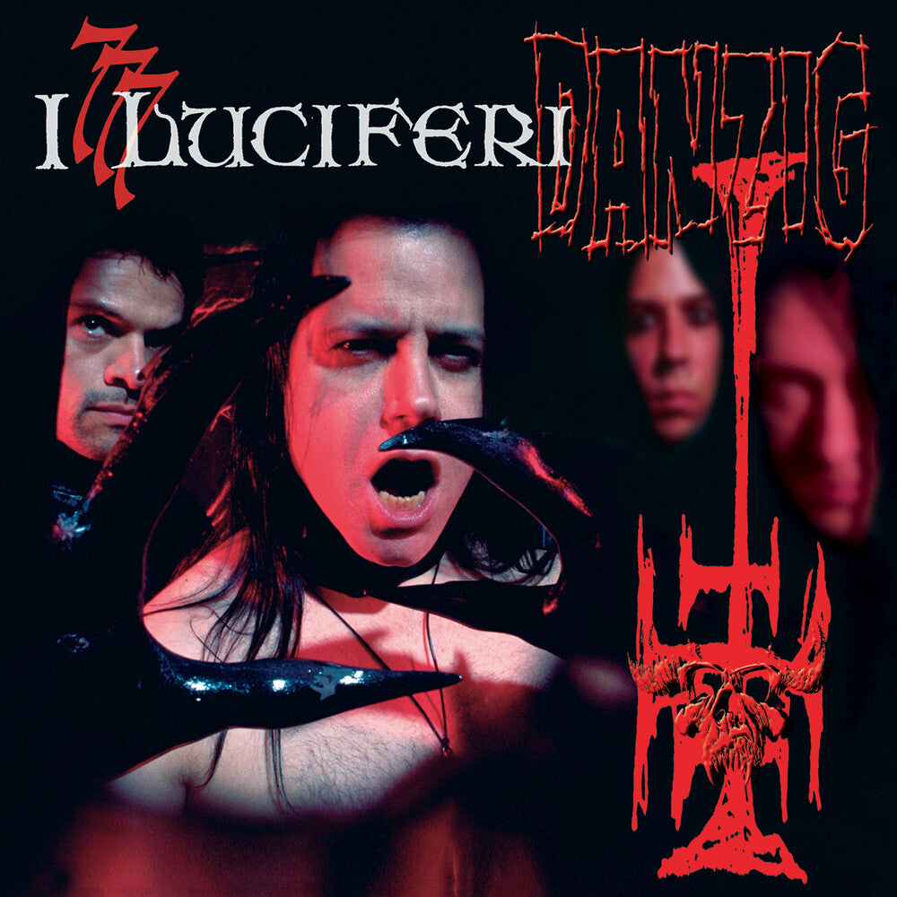the album cover for Danzig - 777: I Luciferi - Black/White/Red Split Splatter