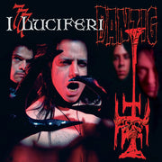 the album cover for Danzig - 777: I Luciferi - Black/White/Red Split Splatter