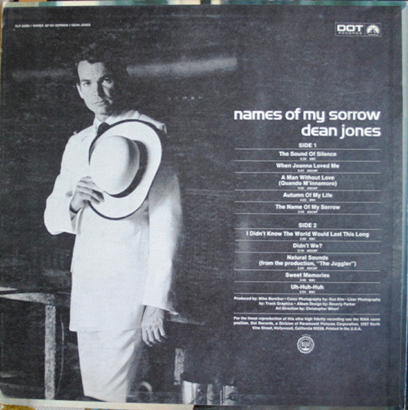 Dean Jones (7) : Names Of My Sorrow (LP, Album)