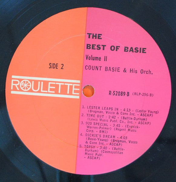 Count Basie Orchestra : The Best Of Basie Vol. 2 (LP, Comp, Mono)