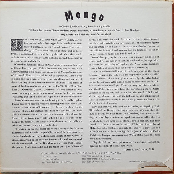 Mongo Santamaria : Mongo (LP, Album, Mono, Red)