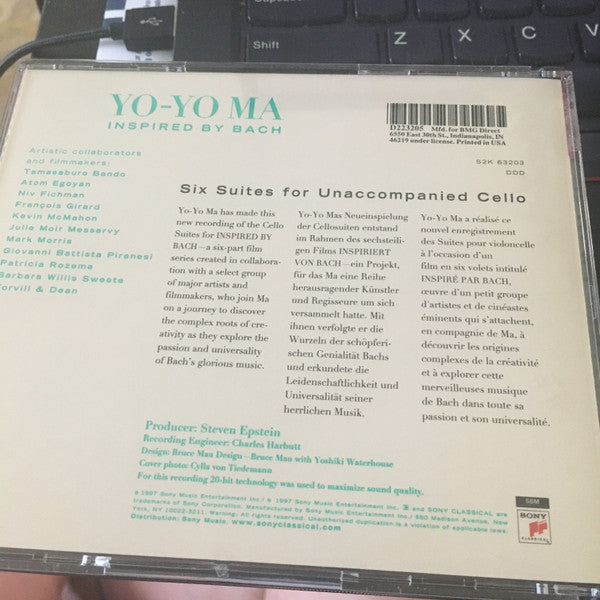 Yo-Yo Ma : The Cello Suites:  Inspired By Bach (2xCD, Album, Club)