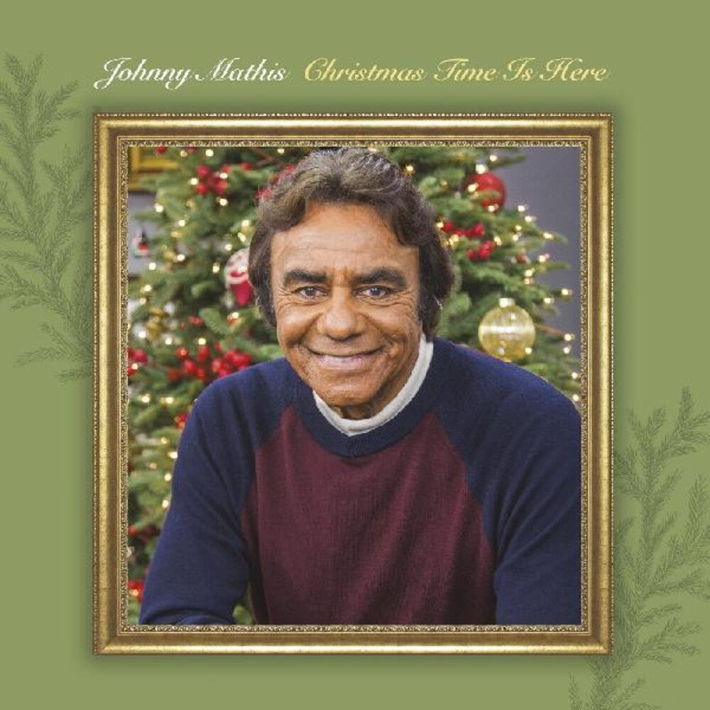 the album cover for Johnny Mathis - Christmas Time Is Here [Colored Vinyl] (Grn) [Limited Edition]