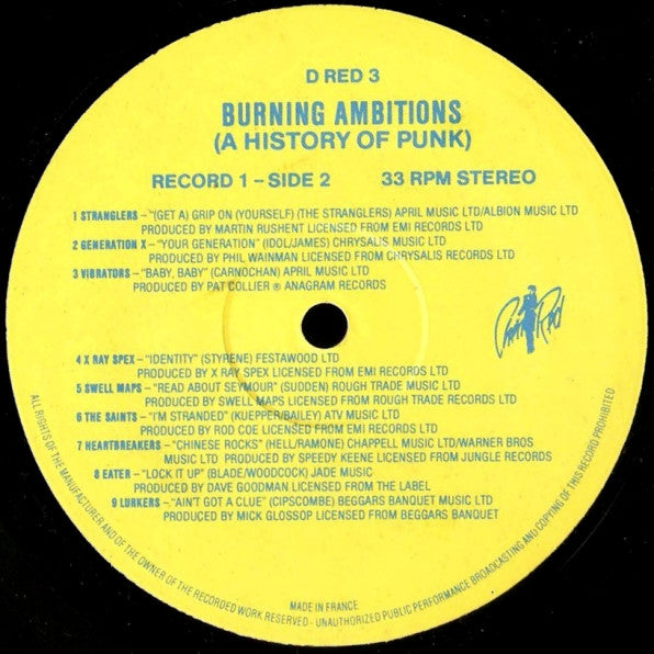 Various : Burning Ambitions: A History Of Punk (2xLP, Comp)