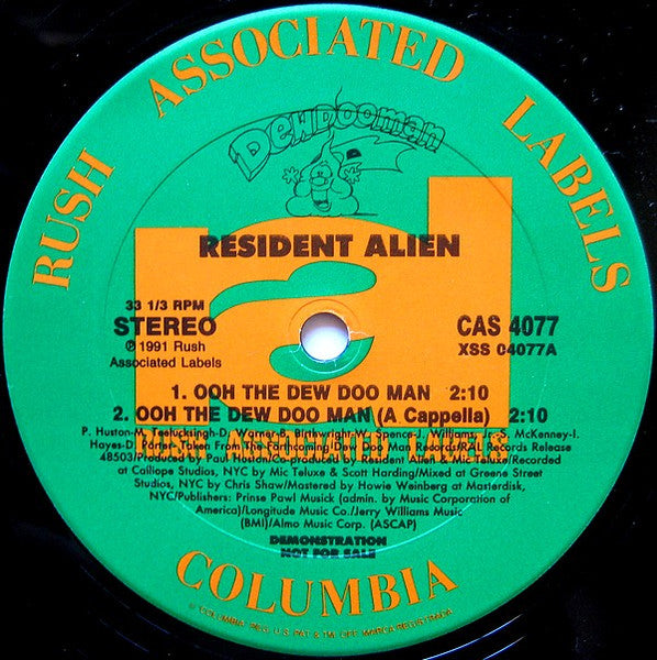 Resident Alien (2) : Ooh The Dew Doo Man (12", Single, Promo)