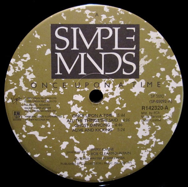 Simple Minds : Once Upon A Time (LP, Album, Club, RCA)