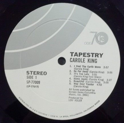 Carole King : Tapestry (LP, Album, Mon)