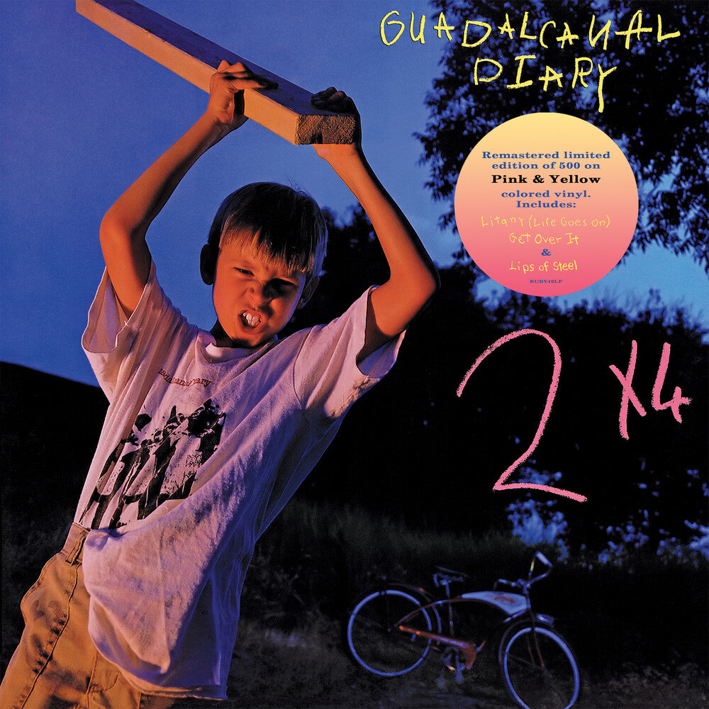 the album cover for Guadalcanal Diary - 2 X 4 - Pink/Yellow Swirl [Colored Vinyl] (Pnk) (Ylw)