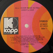 Sonny & Cher : All I Ever Need Is You (LP, Album, Club, Cap)