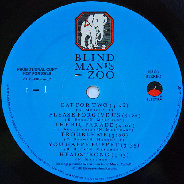 10,000 Maniacs : Blind Man's Zoo (LP, Album, Promo, SP )