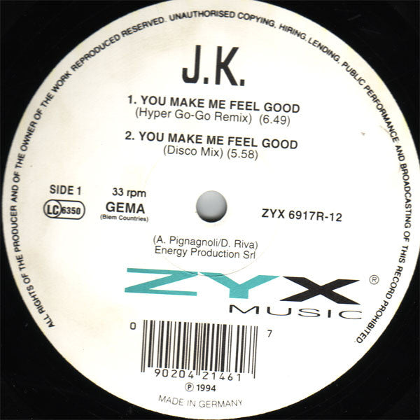 J.K. : You Make Me Feel Good (12")