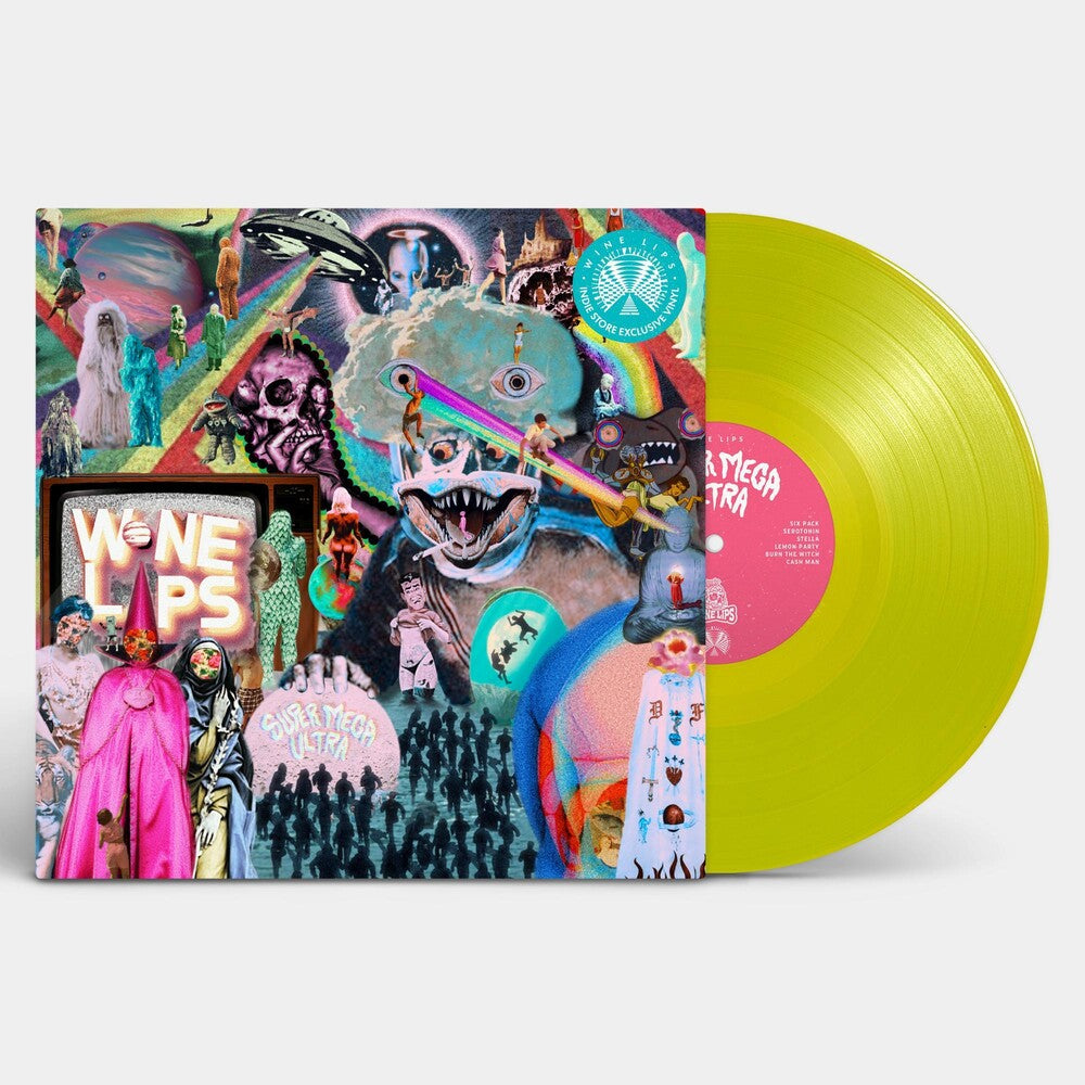 the album cover for Wine Lips - Super Mega Ultra [Indie Exclusive Electric Yellow LP]