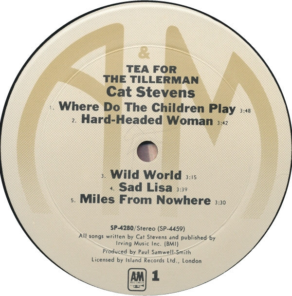 Cat Stevens : Tea For The Tillerman (LP, Album, RE, Mon)