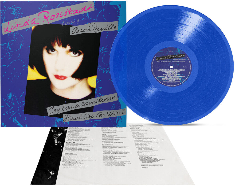 the album cover for Linda Ronstadt - Cry Like A Rainstorm - Howl Like The Wind (Blue)