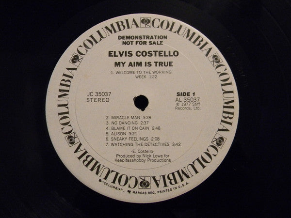 Elvis Costello : My Aim Is True (LP, Album, Promo)