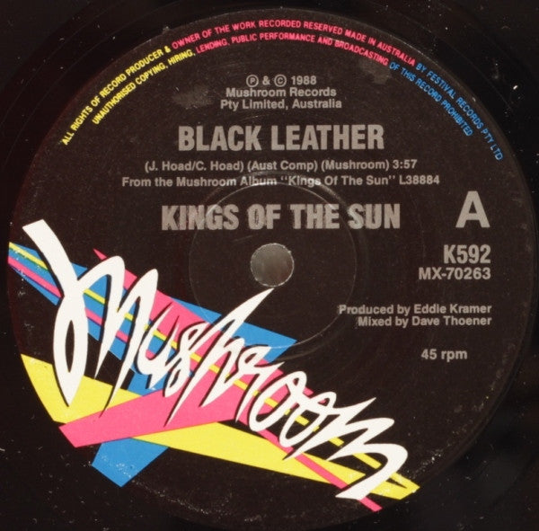 Kings Of The Sun : Black Leather (7", Single, Ltd)