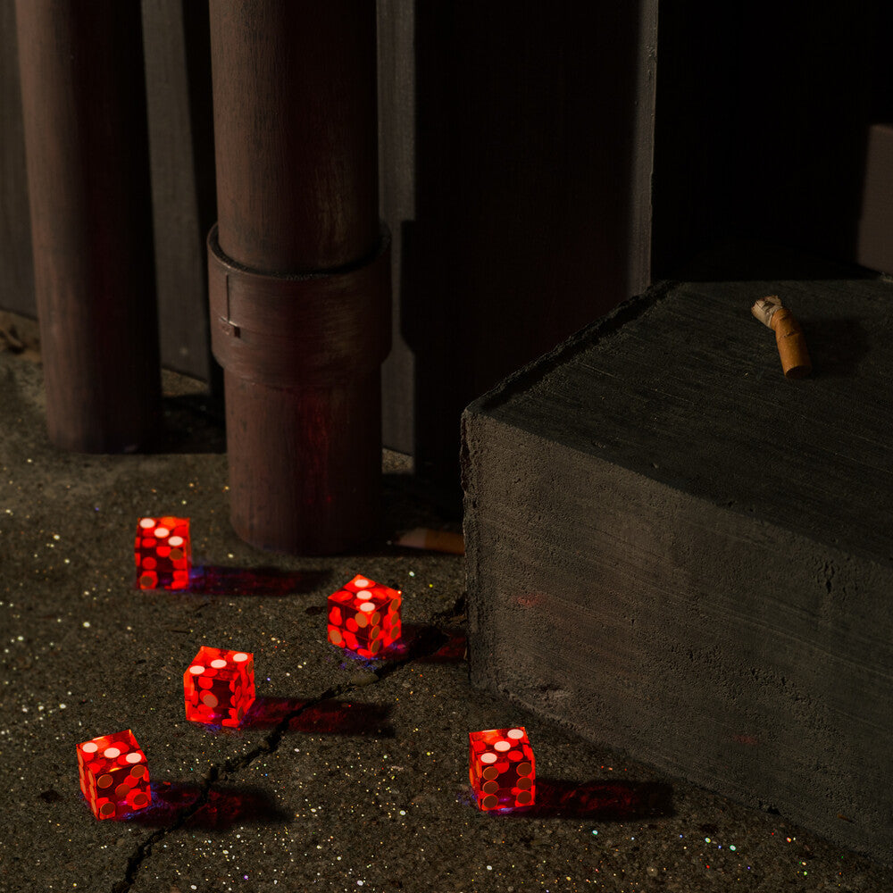 the album cover for Bright Eyes - Five Dice, All Threes [Colored Vinyl] (Org) (Red)