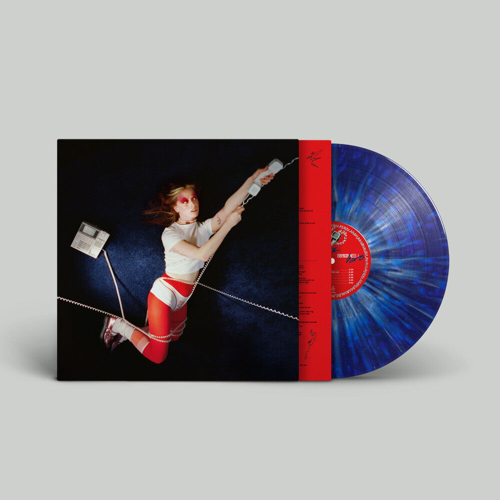 the album cover for Orla Gartland -  Everybody Needs a Hero [Indie exclusive Blue with White Splatter Vinyl]