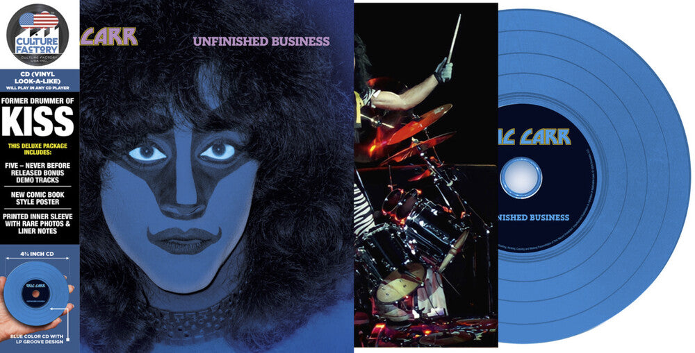 the album cover for Eric Carr from KISS - Unfinished Business: The Cd Picture Disc Edition