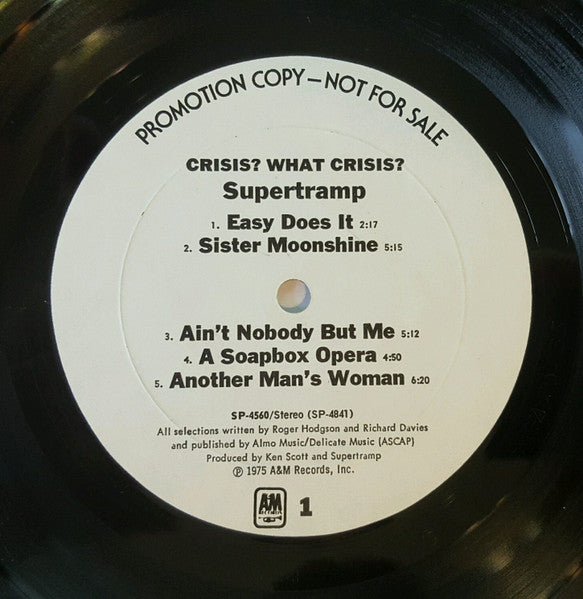 Supertramp : Crisis? What Crisis? (LP, Album, Promo)