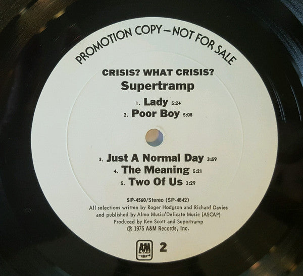 Supertramp : Crisis? What Crisis? (LP, Album, Promo)