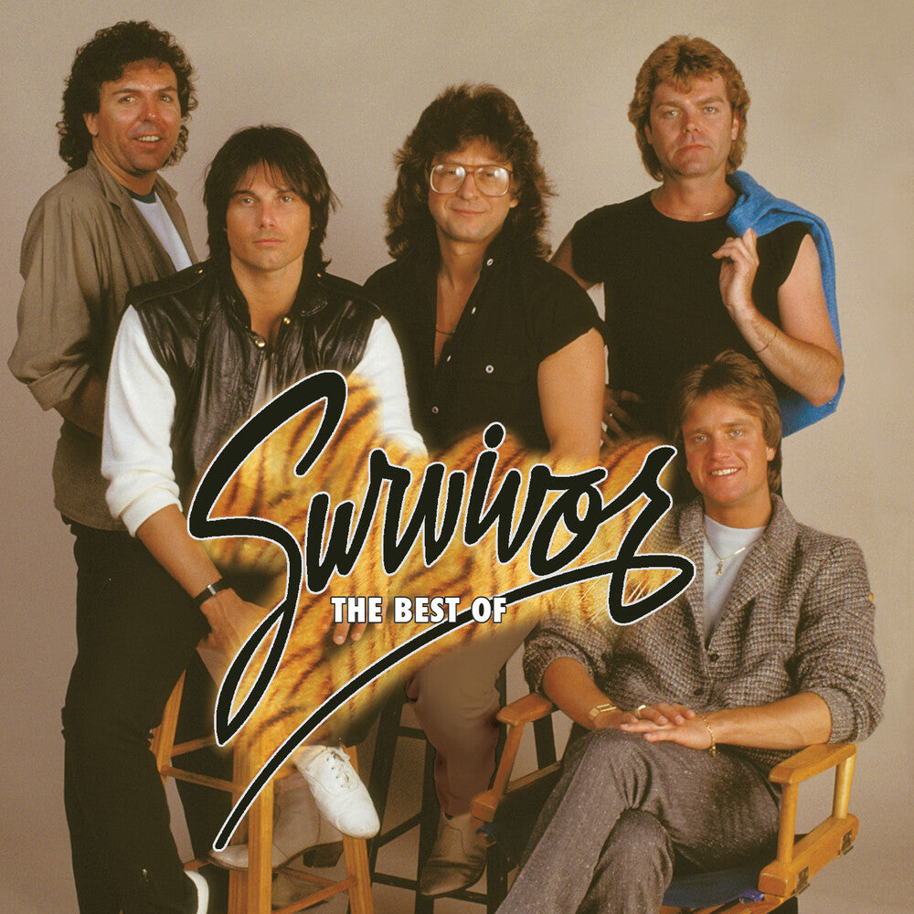 the album cover for Survivor - Best Of Survivor (Audp) (Blk) (Blue) [Clear Vinyl] (Gate)