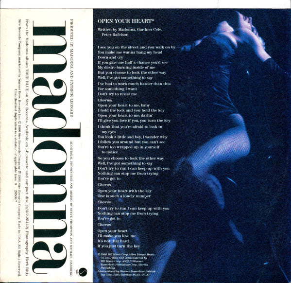 Madonna : Open Your Heart (7", Single, SRC)