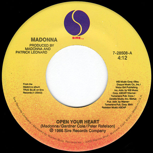 Madonna : Open Your Heart (7", Single, SRC)