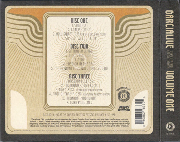 Jerry Garcia Band* : GarciaLive Volume One (March 1st, 1980 Capitol Theatre) (3xCD, Album, RP)