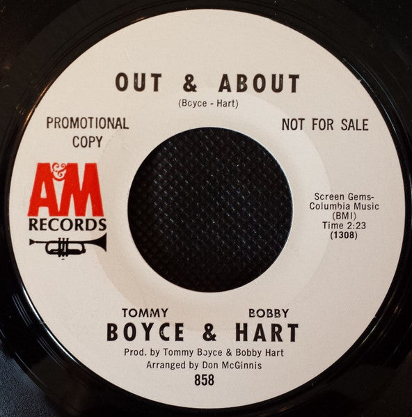 Tommy Boyce & Bobby Hart* : Out & About  (7", Promo, Mon)