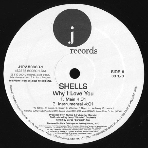 Shells : Why I Love You (12", Promo)