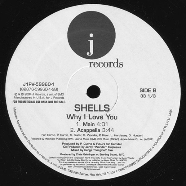 Shells : Why I Love You (12", Promo)