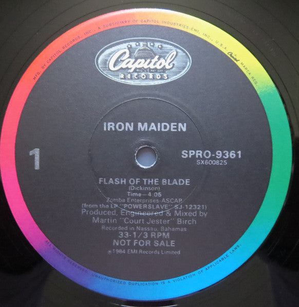 Iron Maiden : Flash Of The Blade (12", Promo)